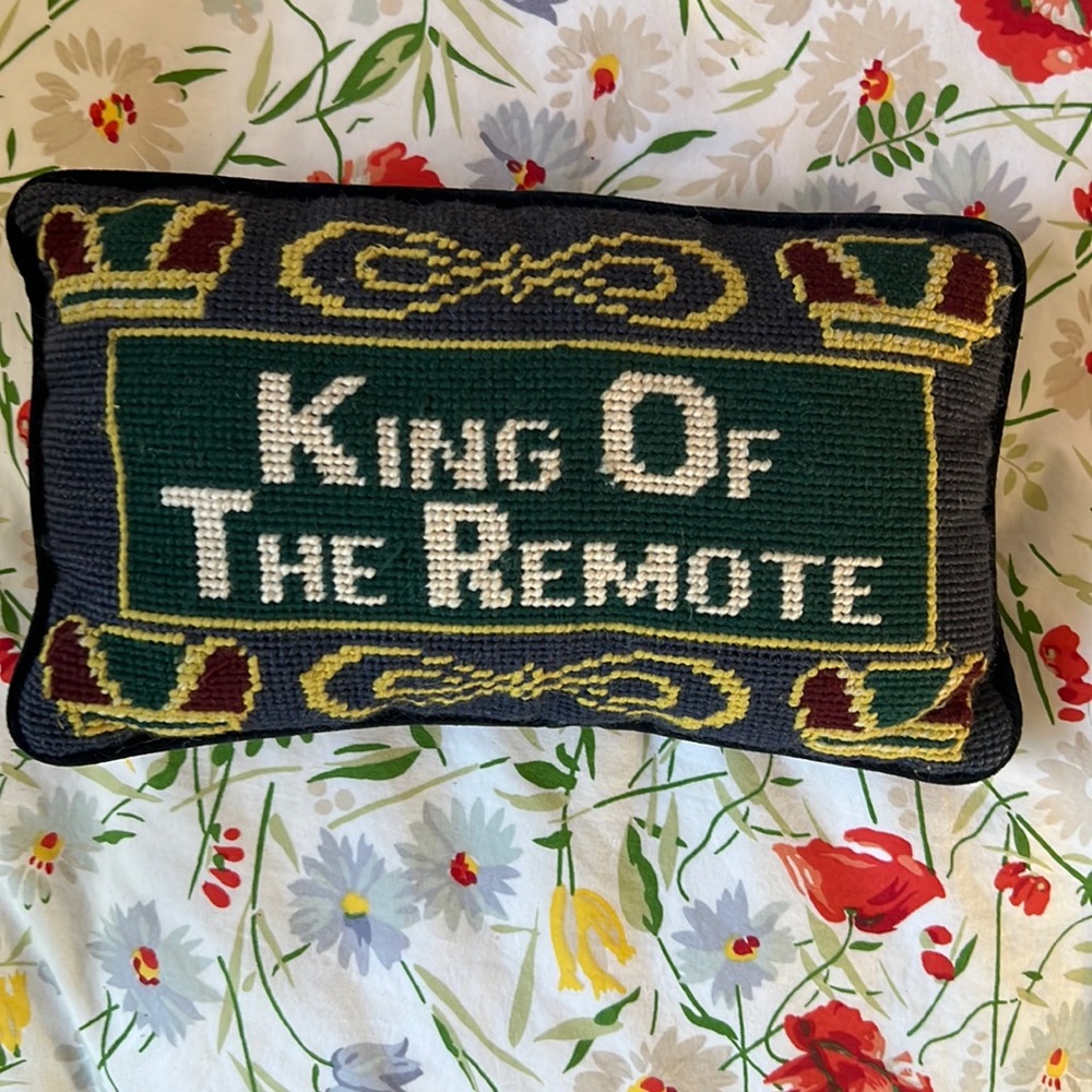 Needlepoint vintage pillow